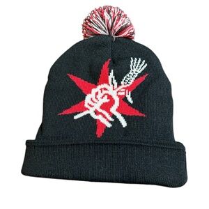 Revolution Brewing Black Beanie Hat Stocking Cap with Fist Red Star Beer Brewery